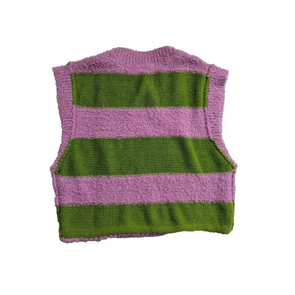 Free People Diamonds for Days Sweater Vest Colorful Colorblock Size M